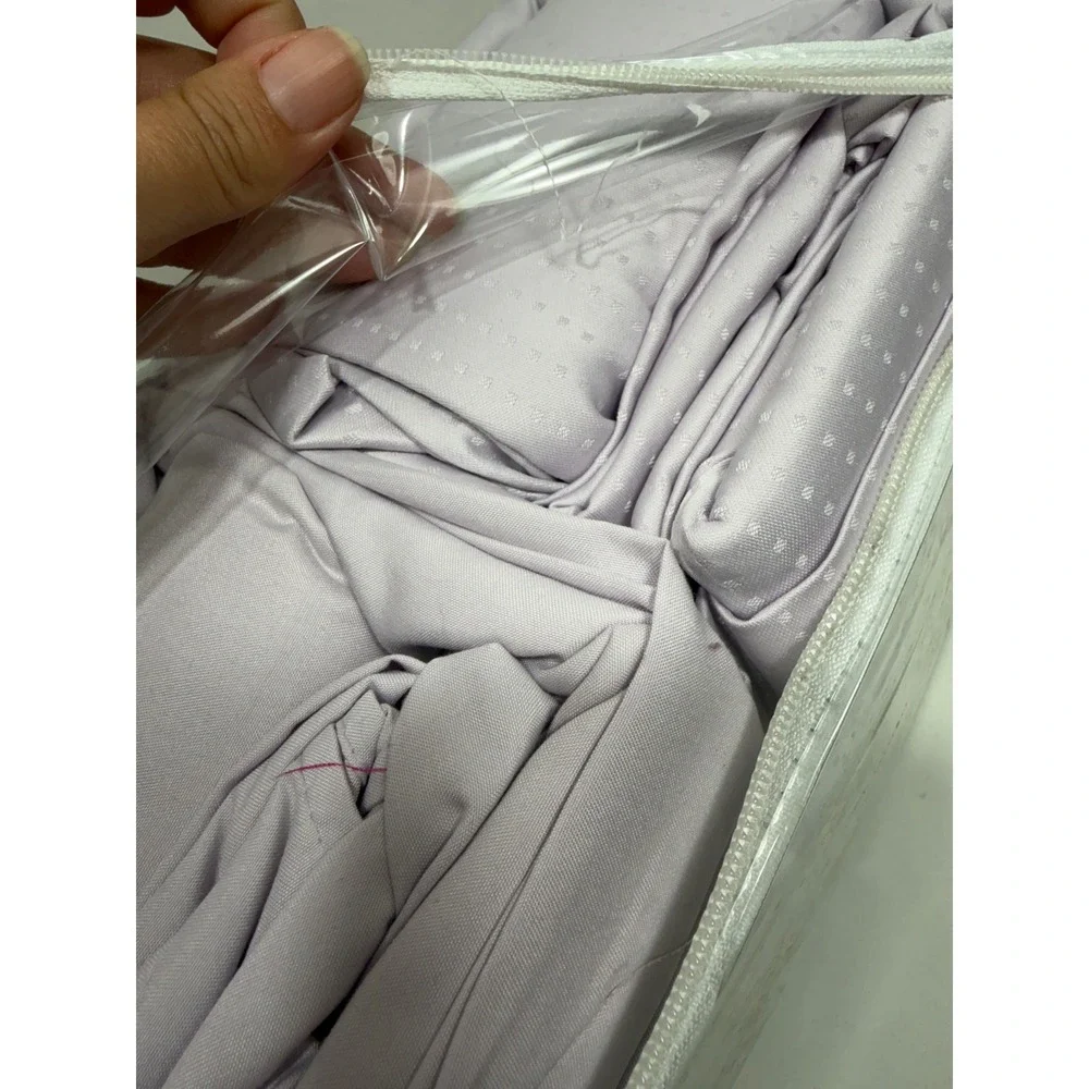 Concierge Collection‎ Queen Sheet Set 2 Pk Lilac Purple Microfiber Dobby Dot 8pc